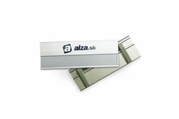 Tampónová potlač logo Alza na menovku