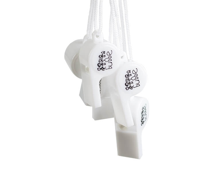 Tampónová potlač logo Bubbe na píšťalku