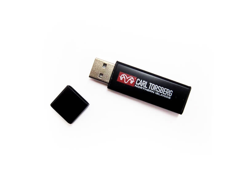 Tampónová potlač logo Carl Torsberg USB kľúč