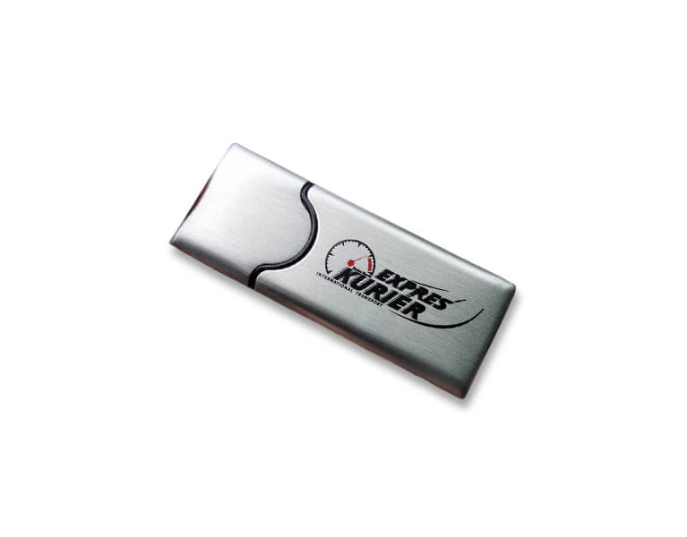 Tampónová potlač logo Expres Kurier na USB kľúč