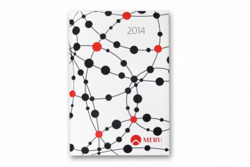 Tampónová potlač logo Meru na menu kartu