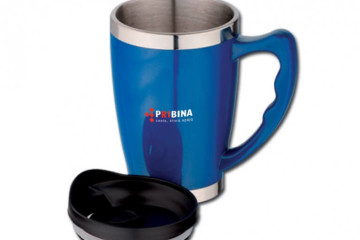 Tampónová potlač logo Pribina na termohrnček