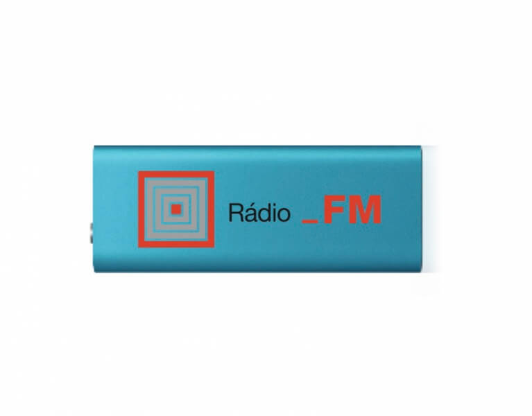 Tampónová potlač logo Radio FM na prehrávač