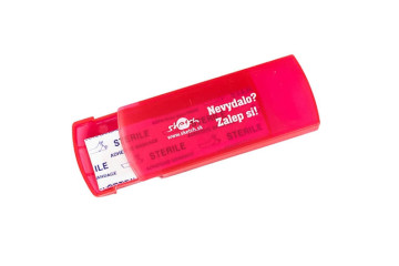 Tampónová potlač logo Sketch na leukoplast