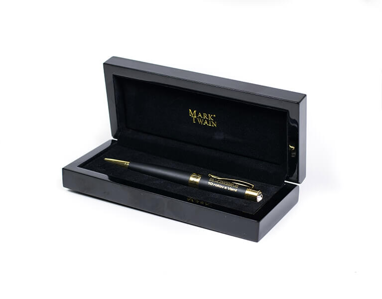 Tampónová potlač logo zlatá farba