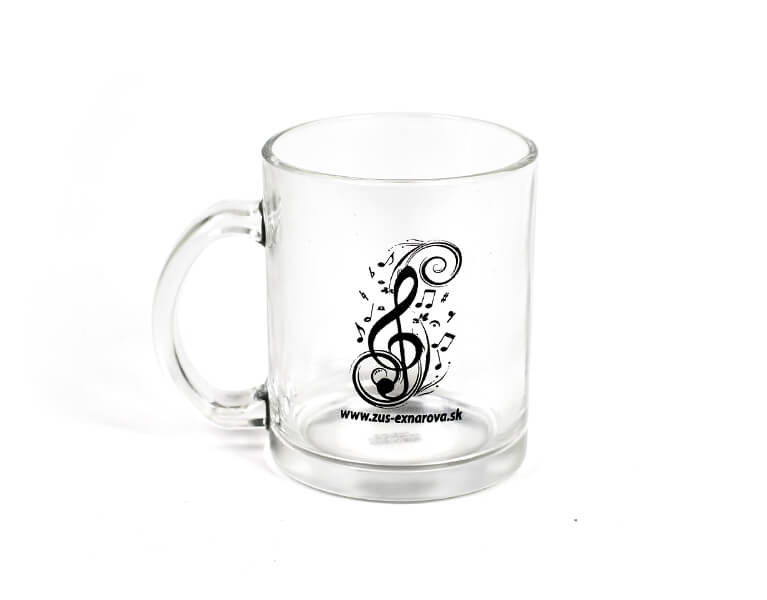 Tampónová potlač logo ZUS Exnarova na sklenenú šálku