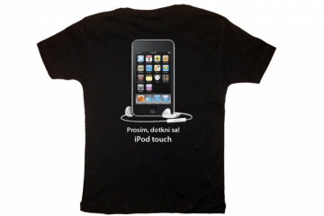 Sítotisk logo iPod touch na tričko Sitotisk logo iPod touch na tricko