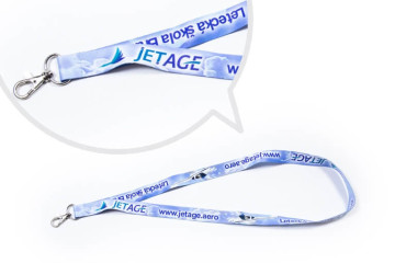 Sublimacia logo Jetage na snurku na krk