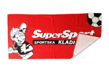 Sublimacia logo Super Sport na uterak