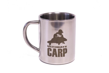 Gravirovanie laserom logo Ultimate carp na hrncek
