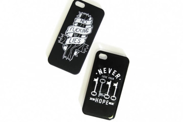 UV tisklogo Never hope na kryt mobilu