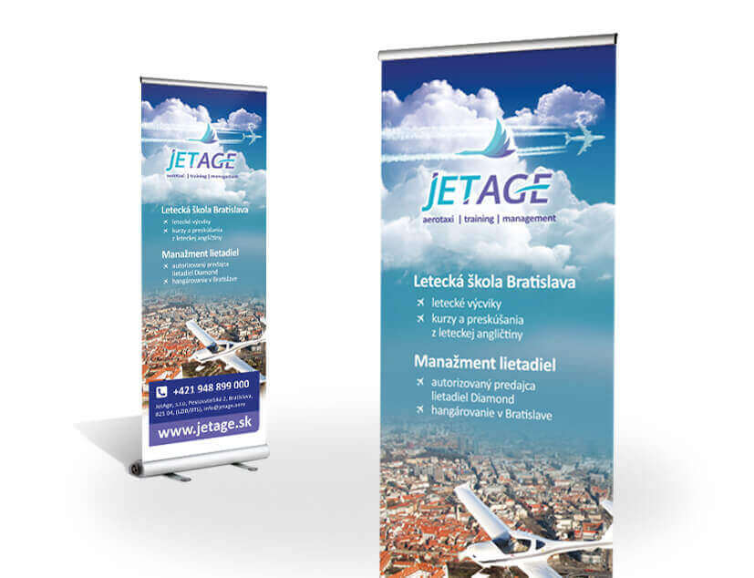 prezentační rollup s vlastním grafickým návrhem