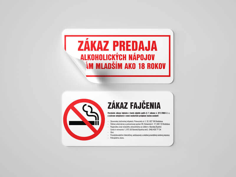 Informační - bezpečnostní nálepky