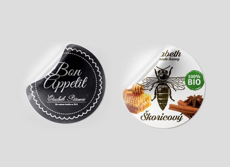 Kulaté papírové nálepky pro produkty