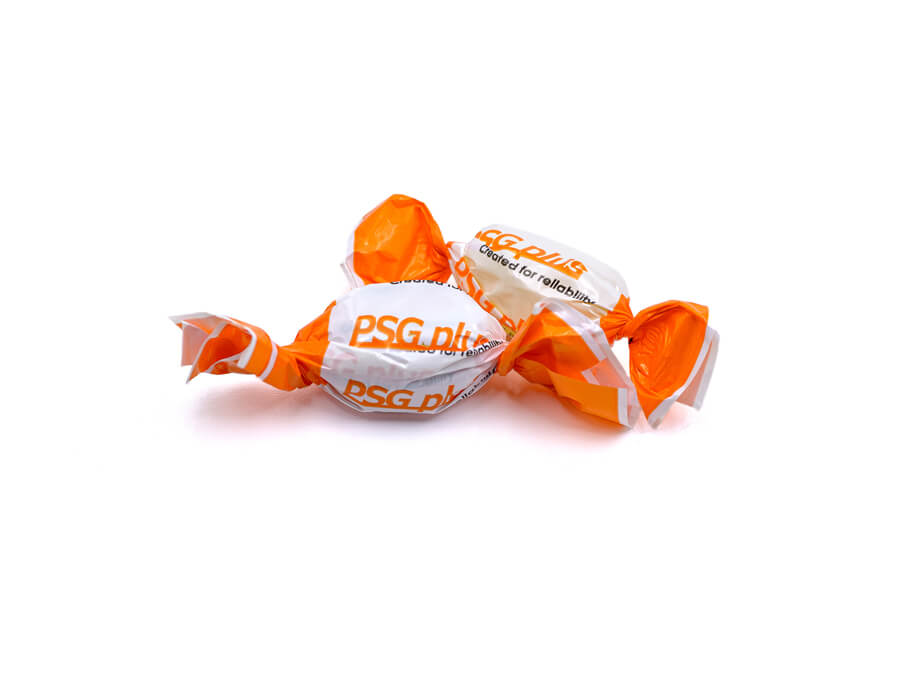 Bonbony v plastovém obalu s potiskem - na míru