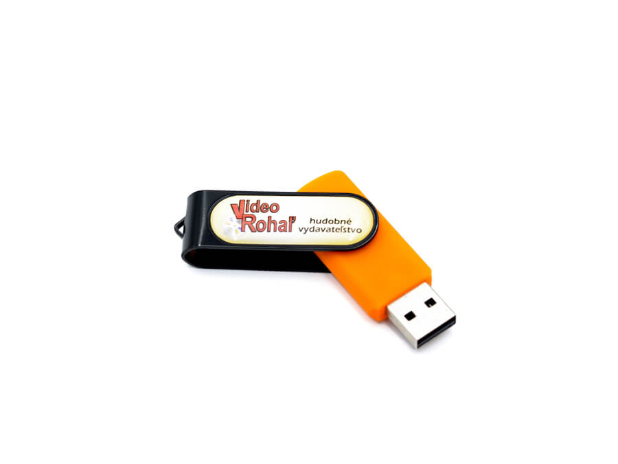USB klíč s potiskem - pryskyřičná samolepka