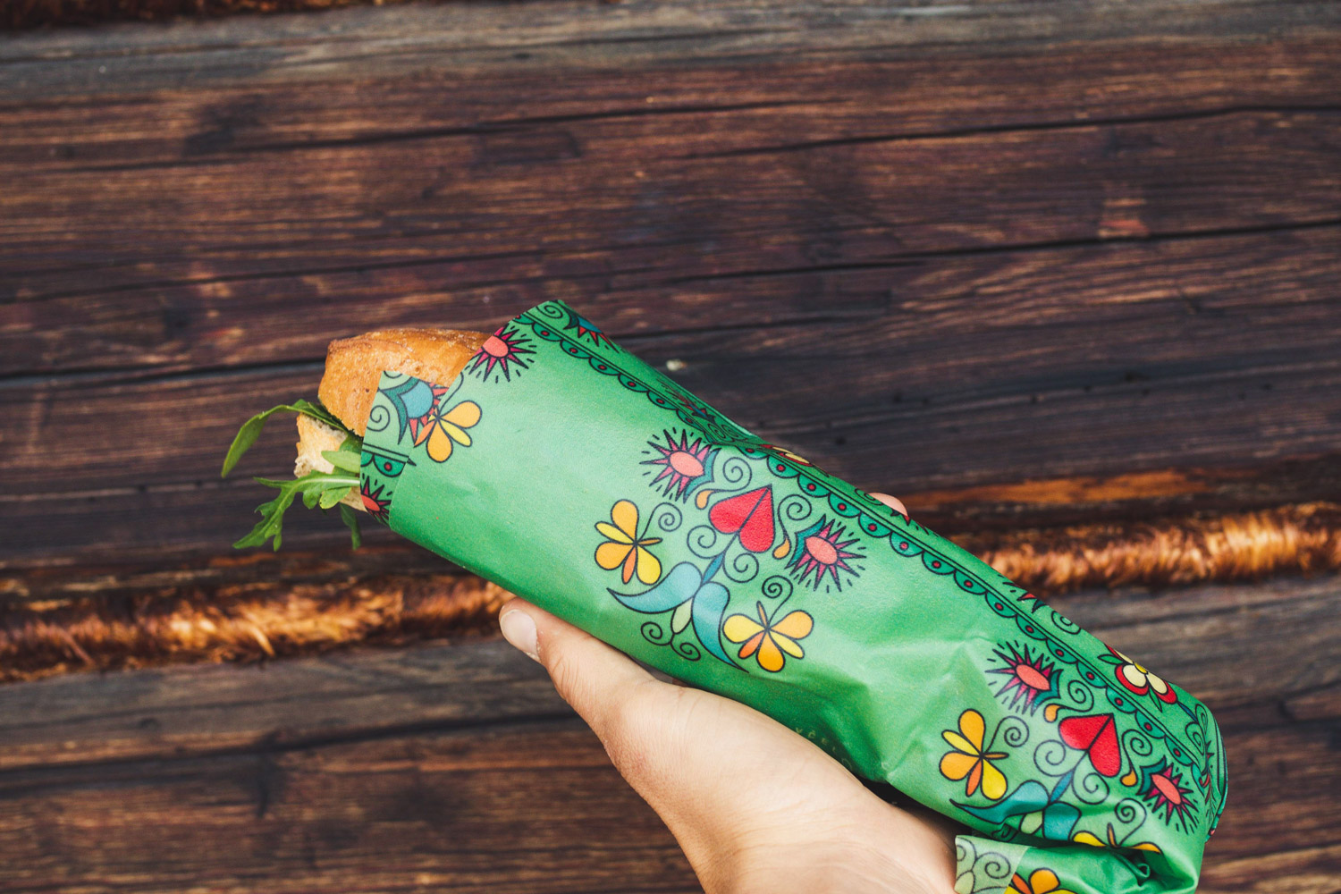 Bageta v obale z vosku