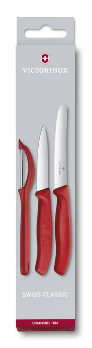 Červená souprava nožů a škrabky - Reklamnepredmety