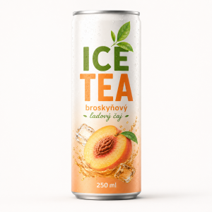 Broskvový ledový čaj v plechovce 250 ml — různé barvy