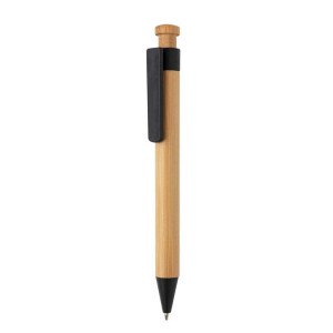 Bambusové pero s klipem z pšeničné slámy - Reklamnepredmety