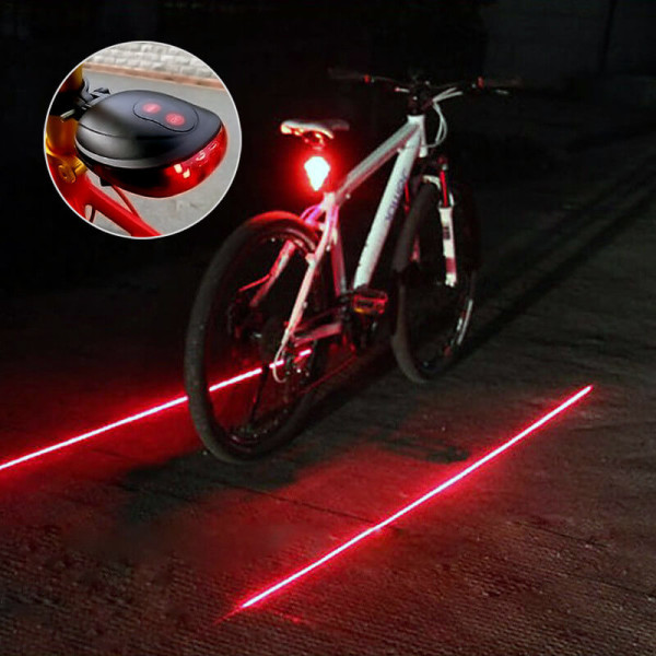 Zadní LED osvětlení na kolo s laserem