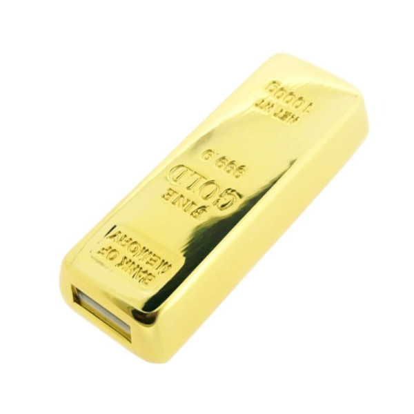 Výsuvný USB flash disk ve tvaru zlaté cihly