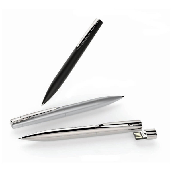 Luxusní kovové USB kuličkové pero s výsuvným USB čipem