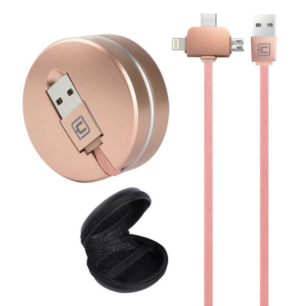 Datový a napájecí kabel 3v1 s navijákem