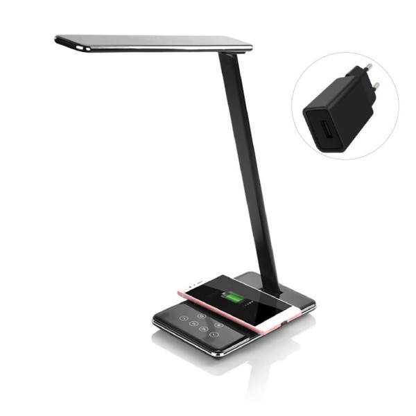 2v1 dotyková stolní lampa s bezdrátovou nabíjecí podložkou + EU adaptér