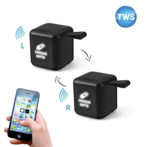 Set 2 kusů mini cube bluetooth reproduktorů s TWS funkcí - Reklamnepredmety