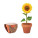 Malý hliněný květináč SUNFLOWER - mo6147-40 - variant Mo MO6147-40