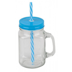 Skleněný hrnek s brčkem SUMMER DRINK