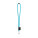 SET Lanyard TUBE Long (Ø 7 mm) s karabínou v tvare D 55 mm a bezpečnostnou sponou Ø 7 mm — modrá světlá
