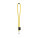 SET Lanyard TUBE Long (Ø 7 mm) s karabínou v tvare D 55 mm a bezpečnostnou sponou Ø 7 mm — žlutá