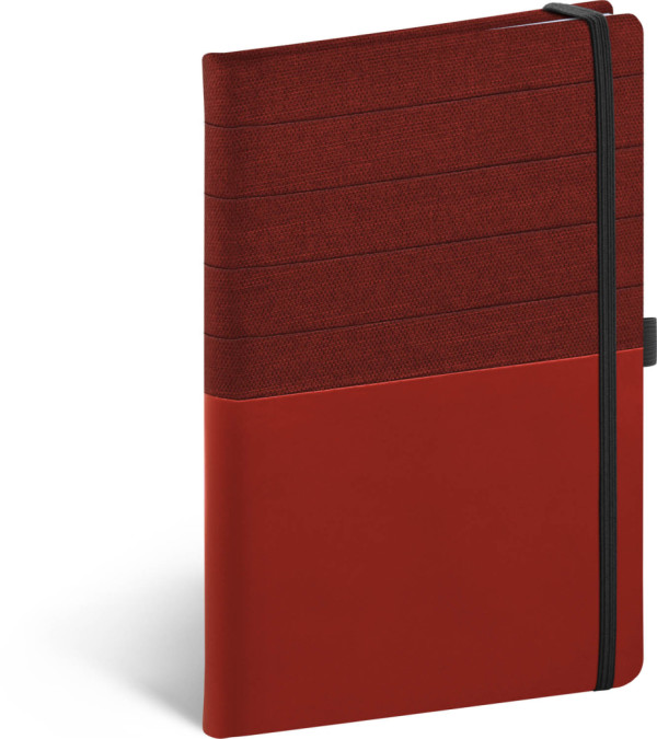 Notebook Skiver, červenovínová, linkovaný, 13 × 21 cm