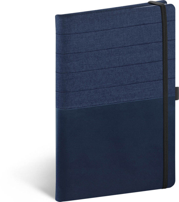 Notebook Skiver, modro-modrý, linkovaný, 13 × 21 cm