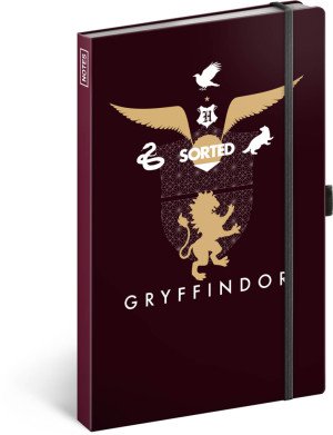 Notes Harry Potter - Gryffindor, linkovaný, 13 × 21 cm - Reklamnepredmety