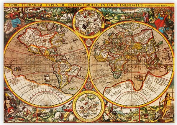 Drevený obraz Antique Maps