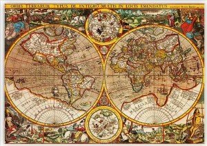 Dřevěný obraz Antique Maps - Reklamnepredmety