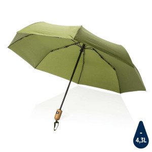 21" bambus auto-open/close deštník Impact ze 190T RPET AWARE - Reklamnepredmety