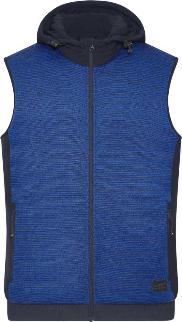 Pánská vatovaná hybridní pletená fleecová vesta