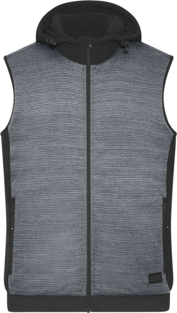 Pánská vatovaná hybridní pletená fleecová vesta