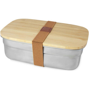 Obědová krabička z nerezové oceli s bambusovým víčkem Tite - Reklamnepredmety