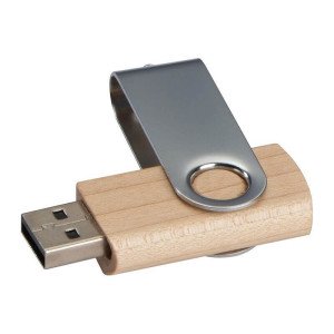 Twist USB klíč s krytem ze světlého dřeva 8GB - Reklamnepredmety