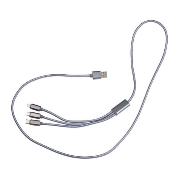 Extra velký nabíjecí kabel 4v1, USB, Micro USB, typ C a osvětlení