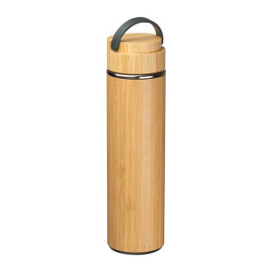 Láhev z nerezu s bambusovým sítkem na čaj - Reklamnepredmety