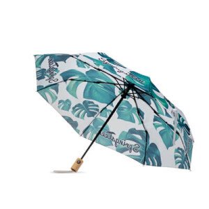 21" celopotisknutelný deštník s dřevěnou rukojetí - Reklamnepredmety
