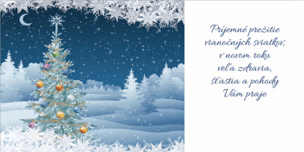 PF - karta s textem na objednávku - vánoční stromek