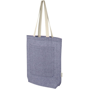 Nákupní taška s gramáží 150 g/m² z recyklované bavlny s přední kapsou o objemu 9 litrů Pheebs - Reklamnepredmety