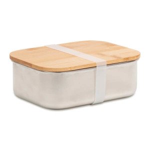 Krabička na jídlo z nerezové oceli a víkem z bambusu TASTE